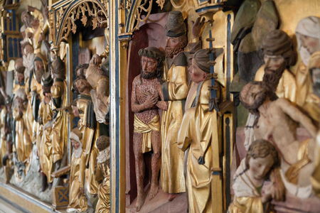 Details aus dem Schnitzaltar in der Kirche Mihla